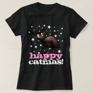 T-shirt Catmas heureux ! - Chat drôle de Noël de la femme