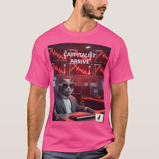 T-shirt Catpitalist : Comédie de crise du marché - Funky F (Devant)
