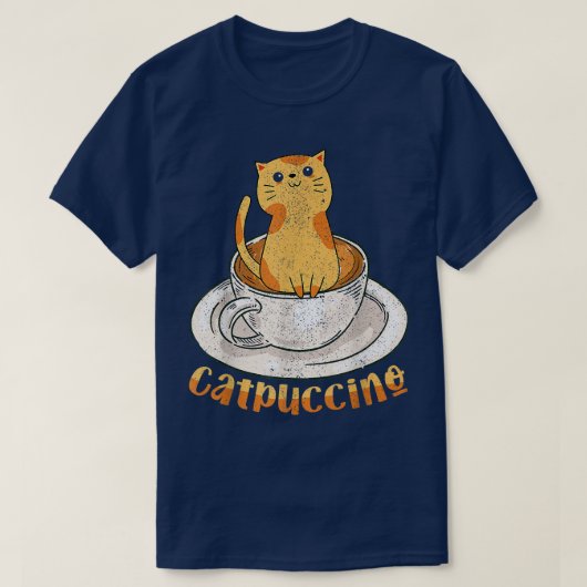 T-shirt Catpuccino Chat drôle (Design devant)