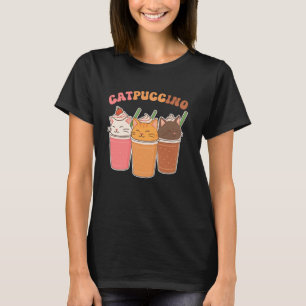 T-shirt Catpuccino Jolie Femme Amateur de Café et de Chats