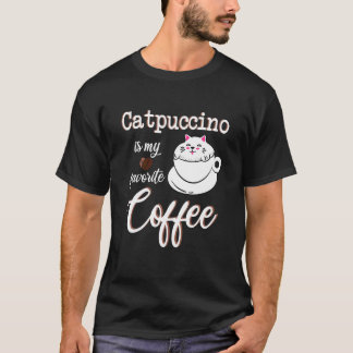 T-shirt Catpuccino Mon Café Préféré Caféine Chaton Capp