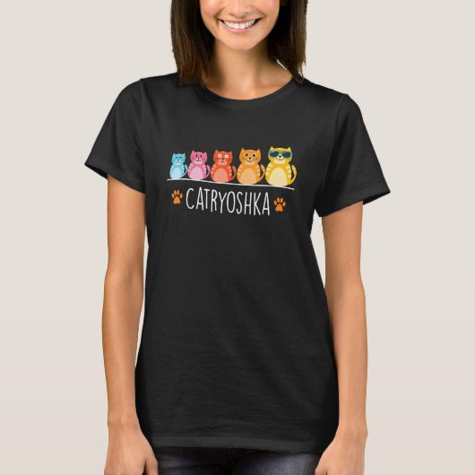 T-shirt Catryoshka - Chat coloré propriétaire Amoureux des (Devant)