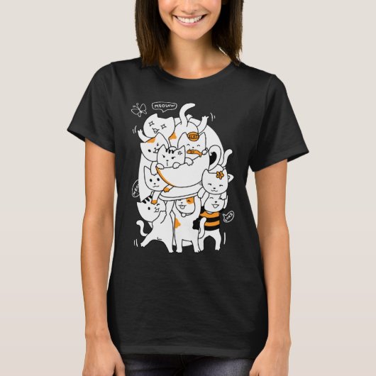 T-shirt Cats and Coffee (Devant)
