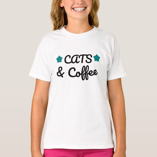 T-shirt Cats and Coffee, Perfect Gift for Cat & Coffee Lo (Devant)