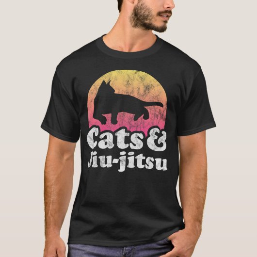 T-shirt Cats and Jiu-jitsu Men's or Women's Cat (Devant)