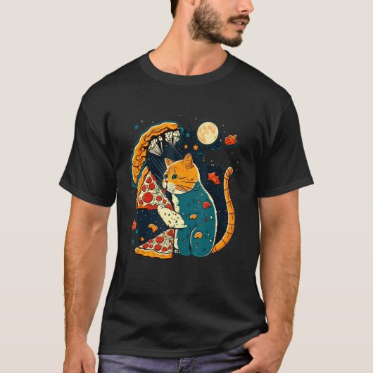 T-shirt Cats And Pizza Funny Design Cat Lovers Pizza Lover (Devant)
