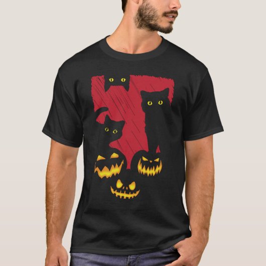 T-shirt Cats and pumpkin (Devant)