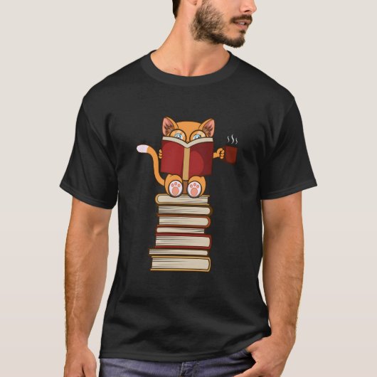 T-shirt Cats And Reading Books Literature (Devant)