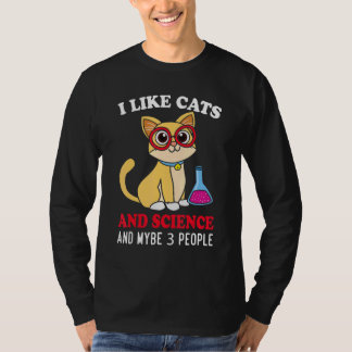 T-shirt Cats And Science      Cat    Science  