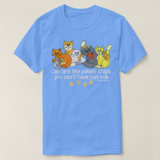 T-shirt Cats Are Like Potato Chips Funny Dark (Design devant)