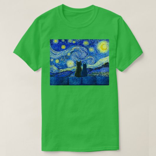 T-shirt Cats et Starry Night (Design devant)