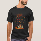 T-shirt Cats Fall Autumn Leaf Tree  Cat (Devant)
