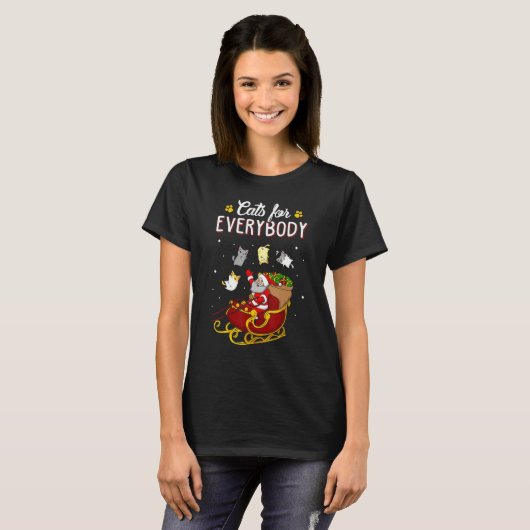 T-shirt Cats For Everybody Ugly Christmas Cat (Devant entier)
