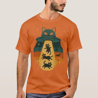 T-shirt Cats in Space Shirt – Funny Sci-Fi Abduction Desig