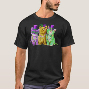 T-shirt Cats Kitten Kitty Mardi Gras Festival Party Cat Lo