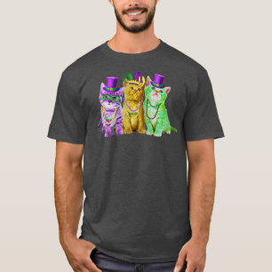 T-shirt Cats Kitten Kitty Mardi Gras Festival Party Cat Lo