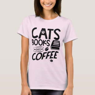 T-shirt Cats Livres Typographie Du Café Citation Dit Un Ve