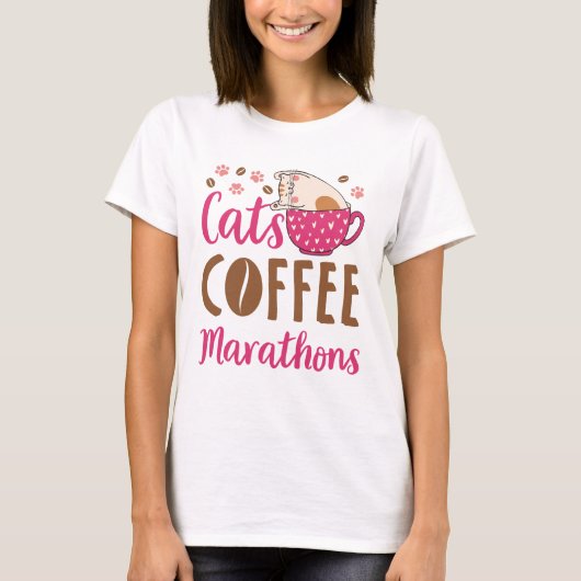 T-shirt Cats Marathons de café Marathon Runner (Devant)