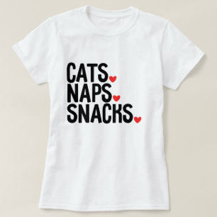 T-shirt Cats Naps Snacks - Amoureux de les chats