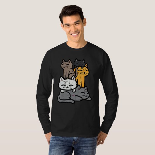 T-shirt Cats Piled Up Cute Kitten Feline Women Girls Kids (Devant entier)
