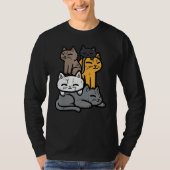 T-shirt Cats Piled Up Cute Kitten Feline Women Girls Kids (Devant)