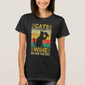 T-shirt Cats Solves Problems Wine  Tasting Wine Maker Dad  (Devant)