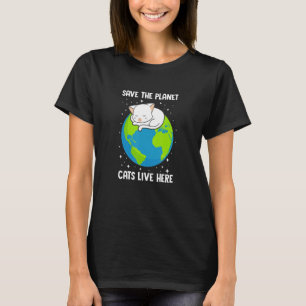 T-shirt CATS VIVENT ICI SAUVER LA PLANÈTE Cat Motiv Design