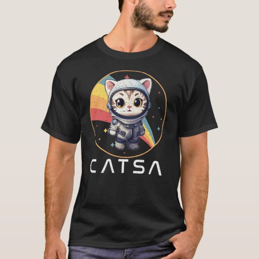 T-shirt CATSA Cat Astronaut in Space Retro Kitten Astrono (Devant)