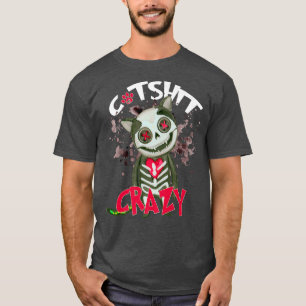 T-shirt Catshit Crazy Zombie Horror Halloween Cat 1098