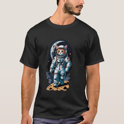 T-shirt Catstronaut (#11) chat astronaute dans l'espace (Devant)