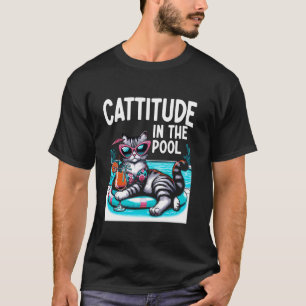 T-shirt Cattitude dans la piscine Chat nageant entraîneur