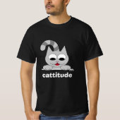 T-shirt Cattitude Funny Chat Pun (Devant)