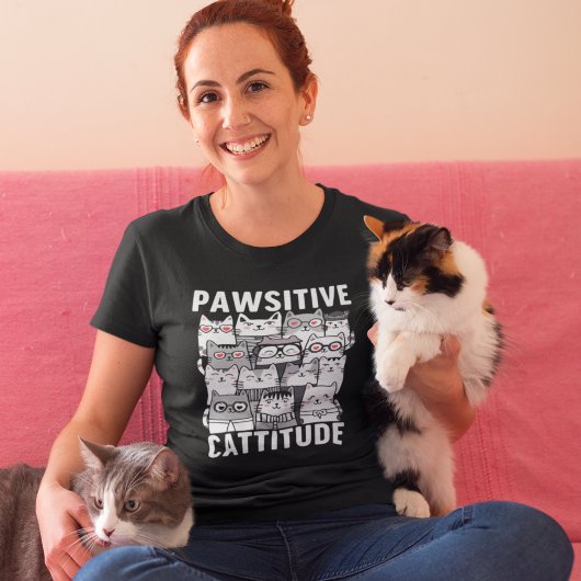T-shirt Cattitude optimistic cat humor