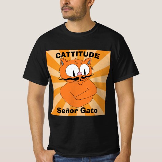 T-shirt CATTITUDE Señor Gato™ Cartographie Mustache Cat (Devant)