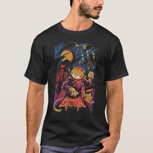 T-shirt Catula Le Vampire Dracula Monster Kitten Meow Ca (Devant)
