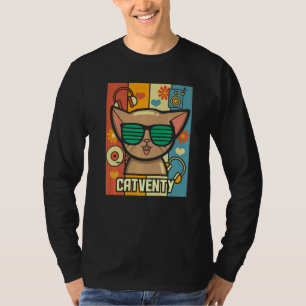 T-shirt Catventy Retro les années 70 Chat