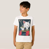 T-shirt Catzilla - Art Chat Japonais - Epée Katana - Anime (Devant entier)
