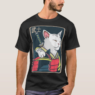 T-shirt Catzilla - Art Chat Japonais - Epée Katana - Anime