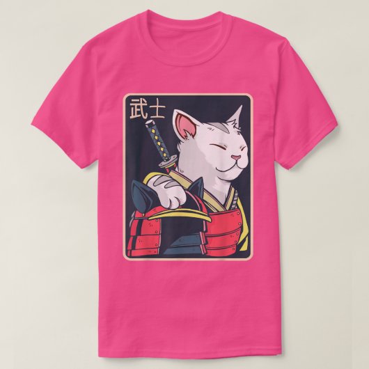 T-shirt Catzilla - Art Chat Japonais - Epée Katana - Anime (Design devant)