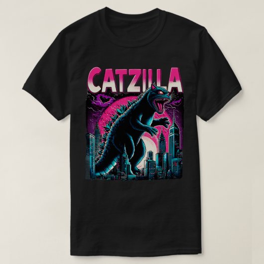T-shirt CATZILLA Bataille épique des chats colossaux (Design devant)
