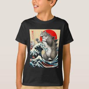 T-shirt Catzilla Cat Art japonais