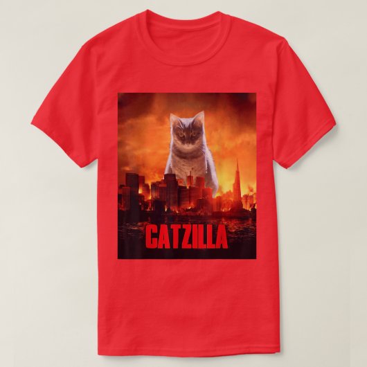 T-shirt Catzilla Cat Kitten Lover (Design devant)