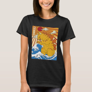 T-shirt Catzilla Chat japonais Anime Kawaii Drôle Cadeaux
