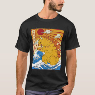 T-shirt Catzilla Chat japonais Anime Kawaii Drôle Cadeaux