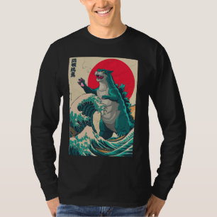T-shirt Catzilla Chat Japonais Art Vintage Funny Mignonne