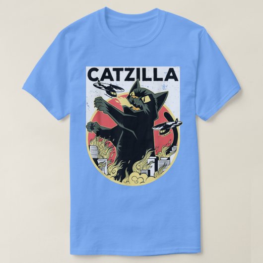 T-shirt CATZILLA Chat Noir Vêtements Catzilla (Design devant)