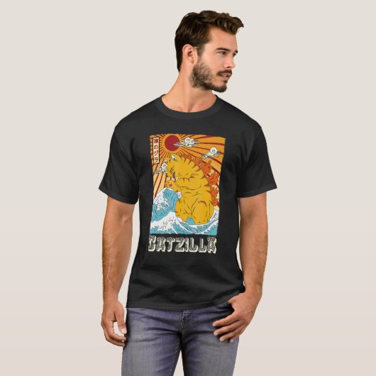 T-shirt Catzilla Design Cat (Devant entier)