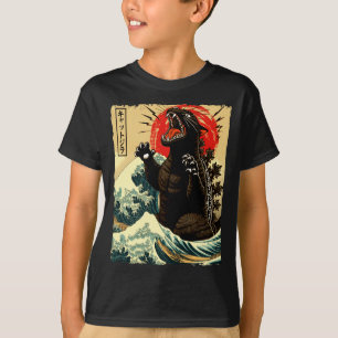T-shirt Catzilla drôle de style japonais