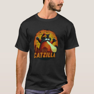 T-shirt Catzilla Drôle Monstre de Chat Halloween