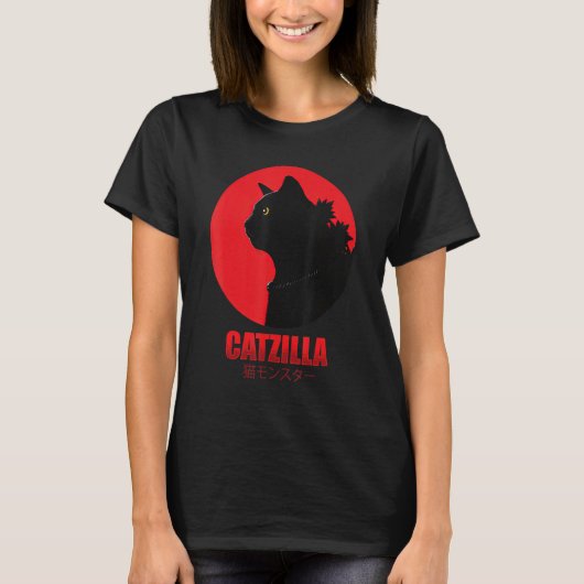 T-shirt Catzilla Funny Cat Shirt, Funny Cat (Devant)